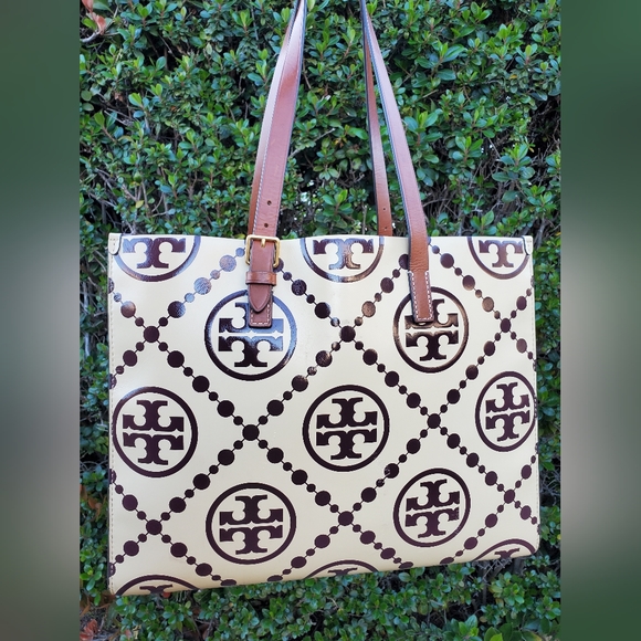 Tory Burch Monogram Leather Tote - Picture 6 of 15